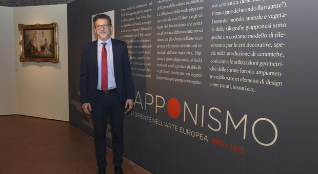 Il sindaco di Rovigo Edoardo Gaffeo all'inaugurazione della mostra "Giapponismo"