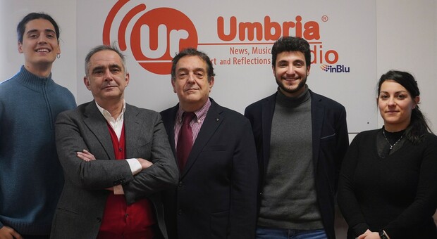 Il nuovo Cda di Umbria Radio InBlu: Luca Adriani, Pierpaolo Burattini, Francesco Panti, Martino Tosti e Annalisa Marzano