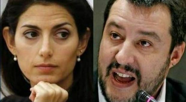 Virginia Raggi e Matteo Salvini