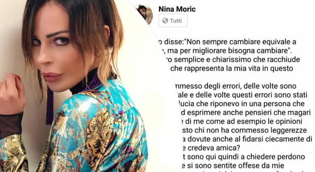 Nina Moric, il mea culpa su Facebook: «Ho commesso degli errori, chiedo scusa a chi si è sentito offeso»