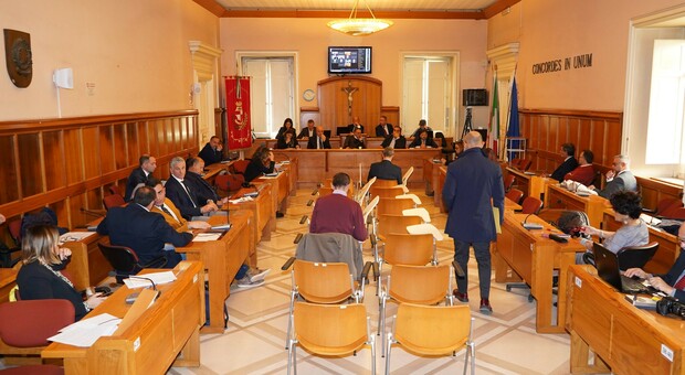 La sala del Consiglio comunale di Benevento