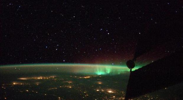 Aurora boreale vista dalla stazione spaziale