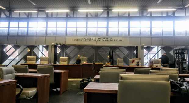 L'aula di udienza del tribunale di Ancona