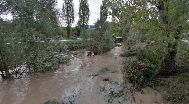 il fiume Rapido a Cassino ingrossato dalle piogge