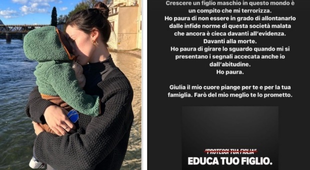 Aurora Ramazzotti, la promessa per Giulia Cecchettin: «Crescere un figlio maschio mi terrorizza, farò del mio meglio per te»