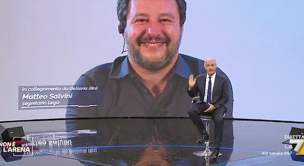 Non è l'Arena, Giletti saluta la figlia di Salvini: «Ciao da zio». È bufera sui social