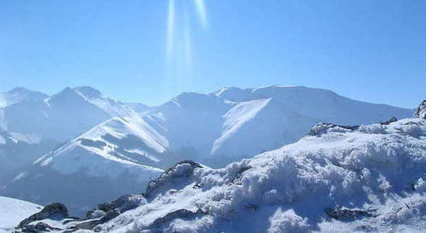 Neve di primavera sui Monti Sibillini, nell'Alto Maceratese