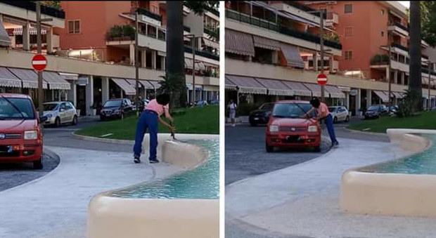 Sorrento, con la nuova vasca piazza Lauro si trasforma in autolavaggio