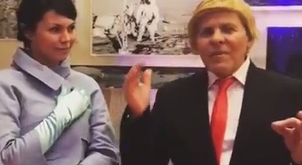 Renzo Rosso e la compagna fanno la parodia a Donald Trump e Melania