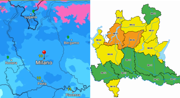 Temporali in arrivo a Milano ,scatta l'allerta meteo in Lombardia: dove e quando, le previsioni del weekend