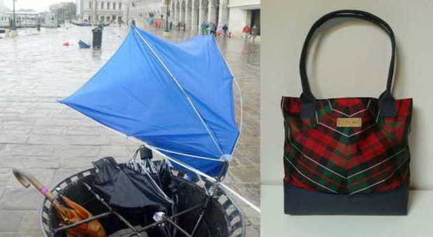 Gli ombrelli rotti tornano a nuova vita e diventano ricercate borse di design