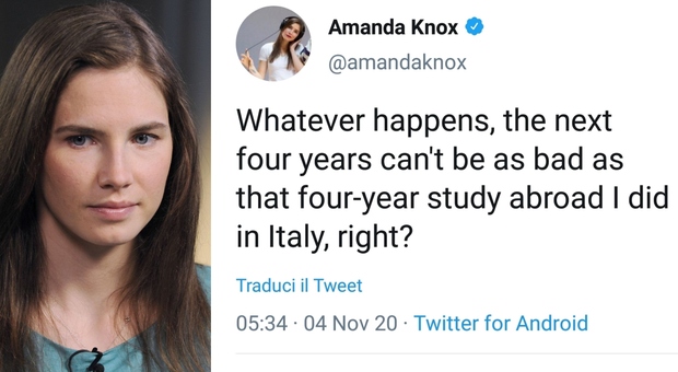 Elezioni Usa 2020, Amanda Knox: «Qualsiasi cosa accada non sarà peggio dei miei 4 anni in Italia». Bufera social