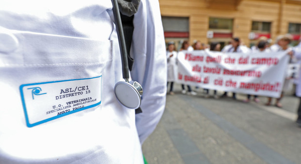 Napoli, protesta di medici veterinari davanti alla Regione | Foto