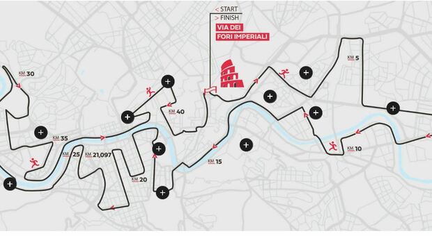Maratona Run Rome, strade chiuse e bus deviati: la mappa del percorso