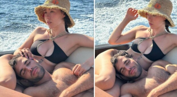 Aurora Ramazzotti e Goffredo Cerza in barca: «Pisolino power». I fan impazziti: Mamma e papà sexy