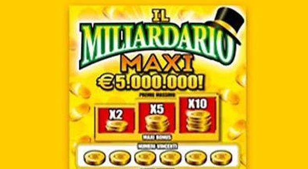 "Miliardario Maxi", vince cinque milioni con un “Gratta e vinci”