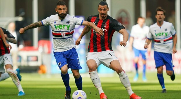 Milan-Sampdoria 1-1 e Pioli frena: Hauge risponde a Quagliarella