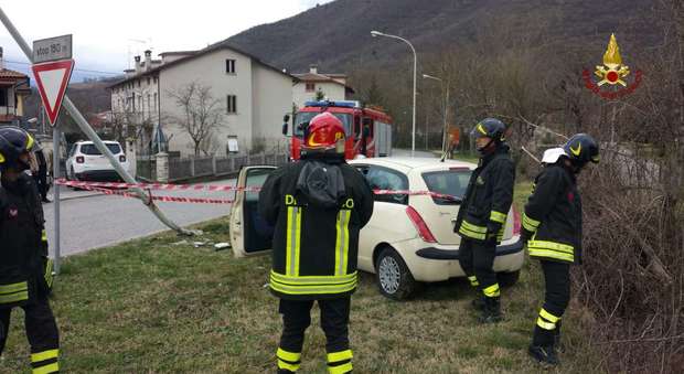 L'intervento dei vigili del fuoco ad Albacina