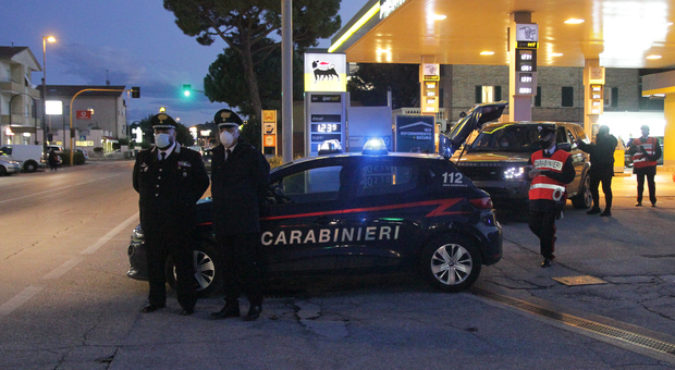 Posto di blocco dei carabinieri