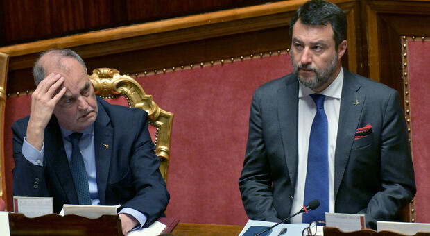 Il ministro delle infrastrutture, Matteo Salvini e il ministro per gli Affari Regionali e le Autonomie, Roberto Calderoli