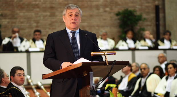 Il presidente del Parlamento Europeo Antonio Tajani all'inaugurazione dell'anno accademico dell'Università di Perugia