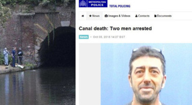 Il canale dove è stato ripescato Sebastiano Magnanini e il comunicato di Scotland Yard