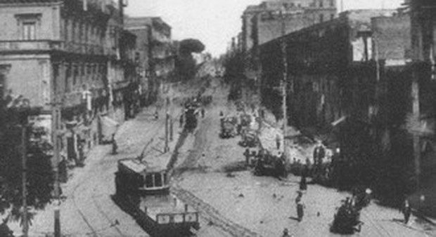 Capodichino, Corso Umberto I in una foto di primo Novecento