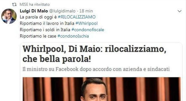 Epic Fail del Mise su Twitter: retwittato il Luigi di Maio sbagliato. Era un account fake