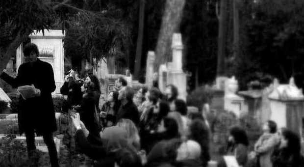 Alessandro Rubinetti al cimitero acattolico (foto Roberto Zolli)