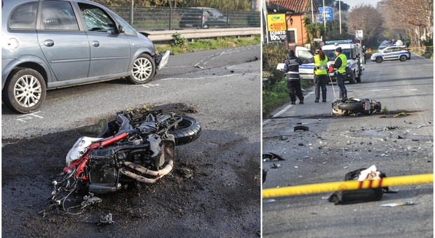 Roma, incidente sulla via Ostiense: frontale con un'auto e la moto prende fuoco. Morto un 30enne