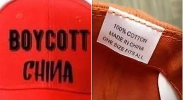 «Boicotta la Cina», boom di t-shirt e cappelli contro Pechino. Ma molti sono "made in China"