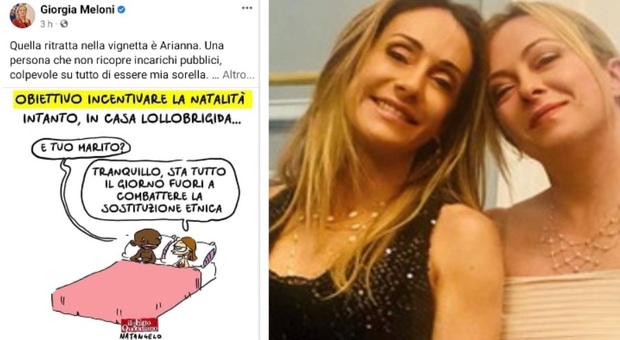 Vignetta su Arianna Meloni e Lollobrigida, la premier (e sorella) Giorgia: «Cattiveria senza limiti»