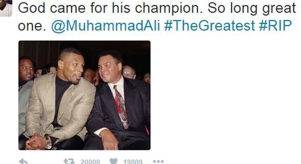 Morto Muhammad Ali, l'amico Tyson: «Dio è venuto per il suo campione»