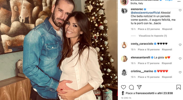 Alessia Ventura incinta per la prima volta a 40 anni: l'annuncio su Instagram