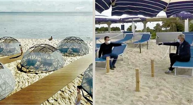 Coronavirus, in spiaggia nelle cupole in bamboo e separati dalle corde: le nuove proposte dopo il plexiglass