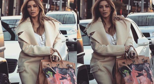 Kim Kardashian, anche la borsa è "nuda" (e molto costosa)