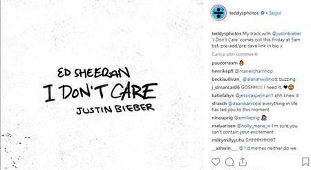 Ed Sheeran e Justin Bieber, in arrivo un singolo insieme: gli indizi «lanciati» sui social