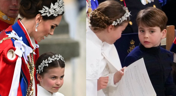 La principessa Charlotte perfetta (come Kate) alla cerimonia di re Carlo: le premure per il fratellino Louis e l'outfit uguale a quello di mamma