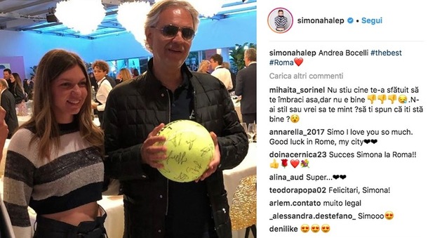 Simona Halep e Andrea Bocelli