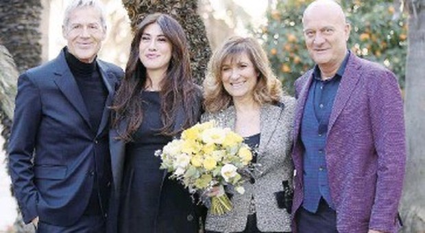 da sinistra, Claudio Baglioni, Virginia Raffaele, Teresa De Santis e Claudio Bisio