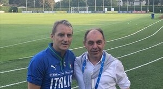 Roberto Mancini e l'amico Massimo Tramontana