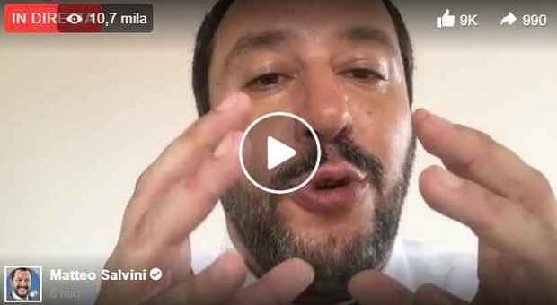 Salvini in diretta Facebook: «Ho fatto tutti i passi indietro ma ancora litigi non c'è nulla da fare»