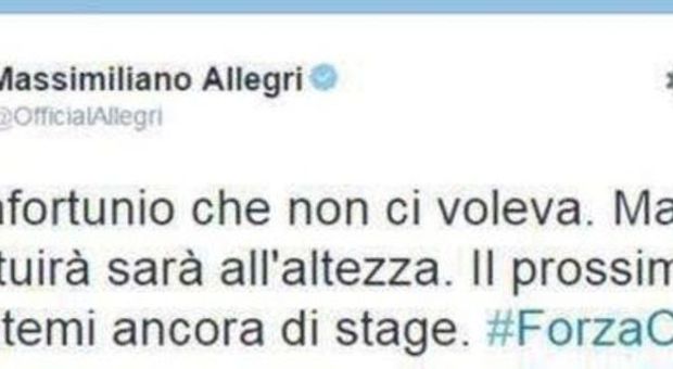 Marchisio, Allegri twitta e poi cancella: «E adesso parlatemi di stage...»