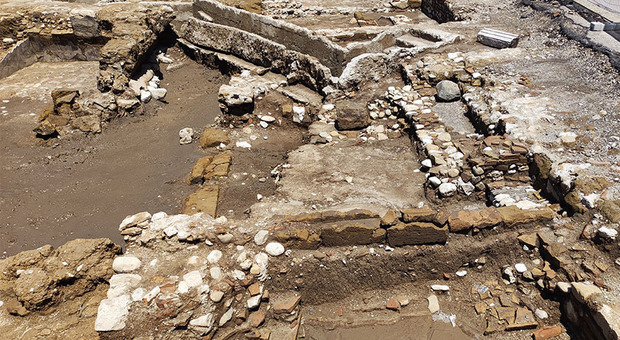 Un'immagine degli scavi di piazza Pacca