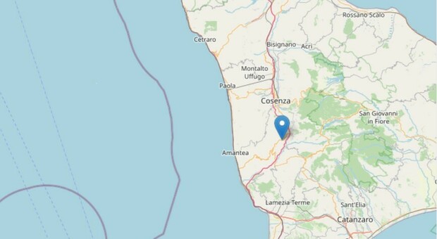 Terremoto oggi a Cosenza, scossa tra 2.8 e 3.3