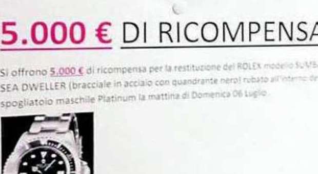 In palestra spunta la maxi taglia: «5mila euro per il mio Rolex rubato»