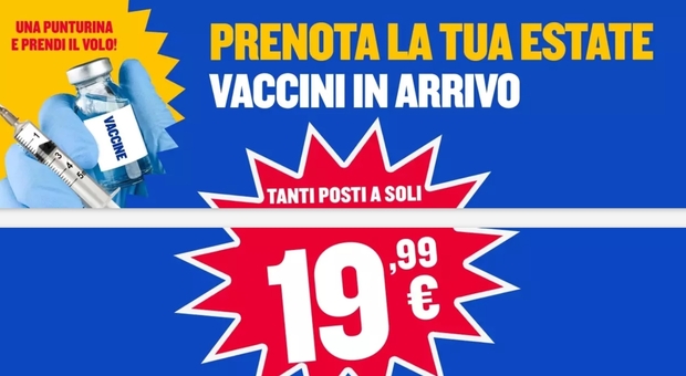 Ryanair, la promozione sui voli estivi: «Vaccino, una punturina e prendi il volo»