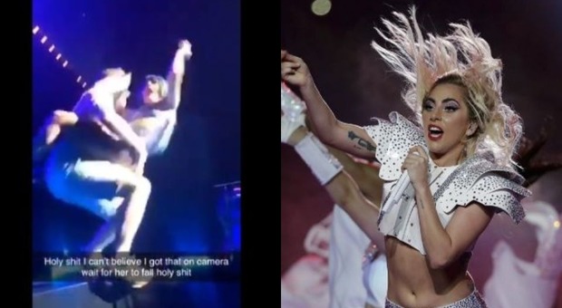 Lady Gaga, giù dal palco durante il concerto: tutta colpa di un fan