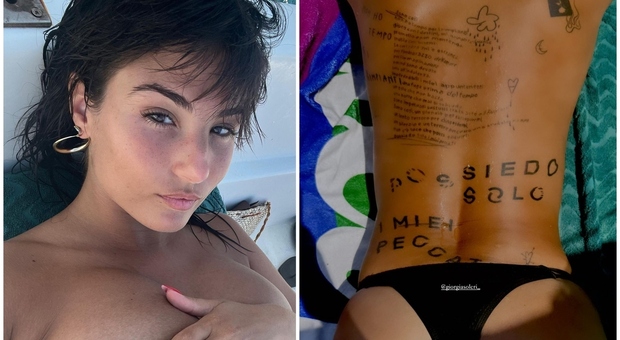 Giorgia Soleri, topless a Stromboli. Le foto fanno impazzire i fan: «Il vulcano sei tu»