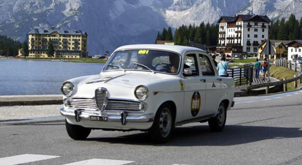 L'Alfa Romeo Giulietta Ti 1961 che ha vinto l'edizione 2016 della Coppa d'Oro Dolomiti
